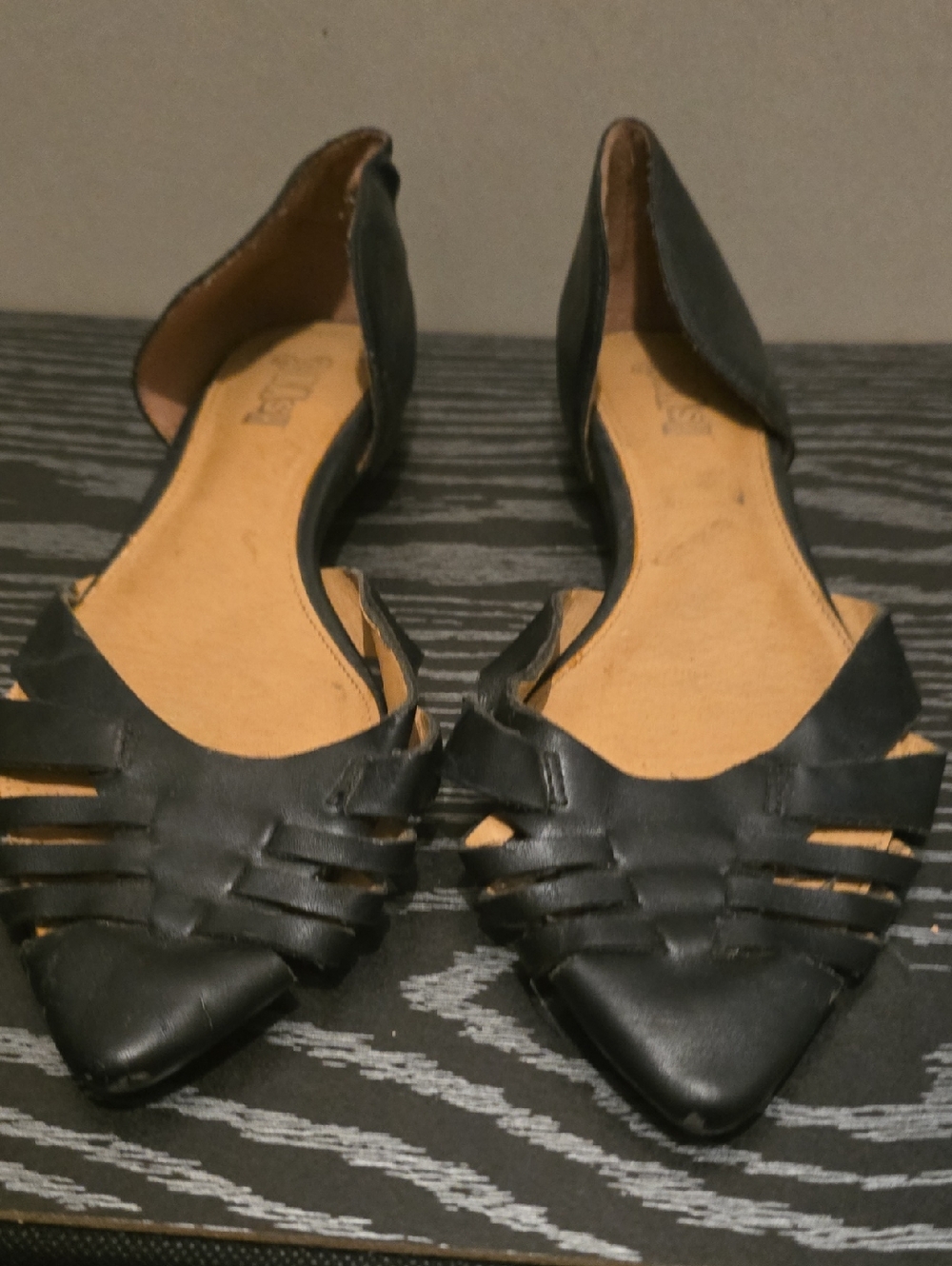 Women's Black Pointed Toe Brash Flats